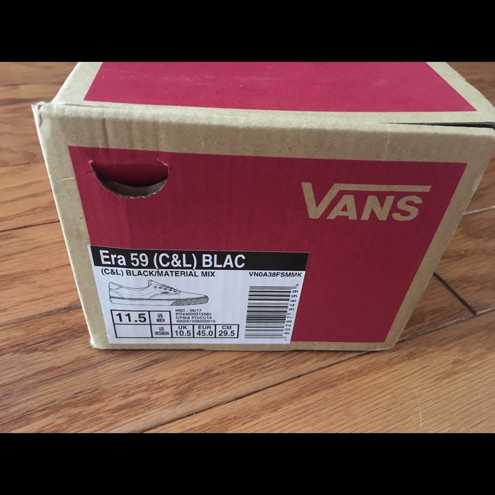 Authentic gum on slate black vans